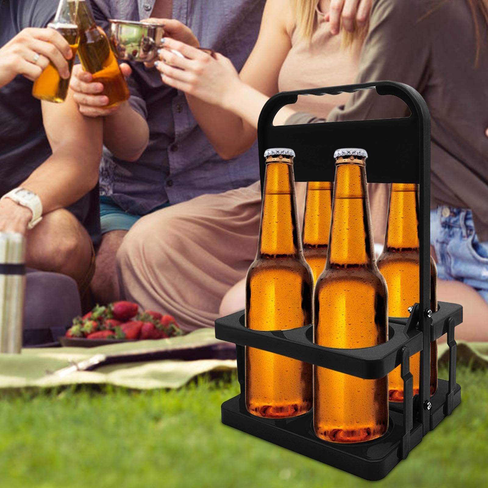 Amazon.co.jp: 折りたたみ式 ボトルキャリア 4穴 ドリンクキャリー